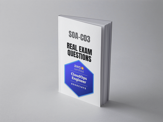 AWS SOA-C03 exam questions PDF - standing book cover