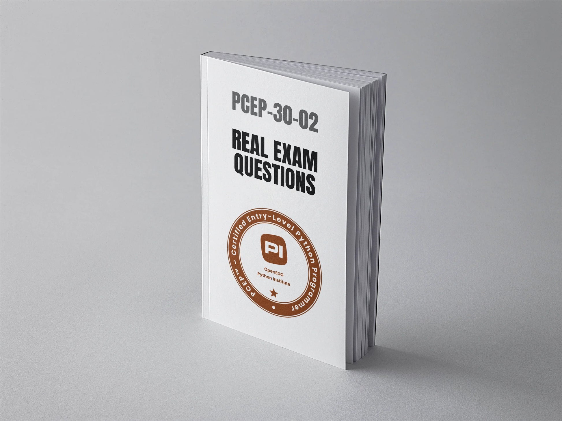 Python Institute PCEP 30-02 real exam questions book cover by Daily Debian, standing with a clean design and title text visible.