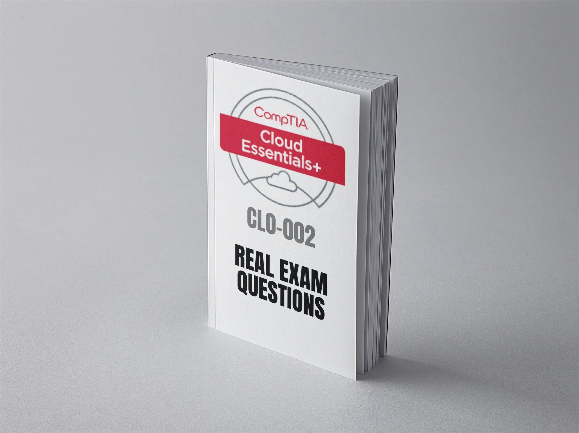 CompTIA Cloud Essentials+ CLO-002 exam practice questions shown on a computer screen, with branding from Daily Debian.