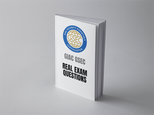 GIAC GSEC exam questions study guide book with GIAC Security Essentials Certification logo